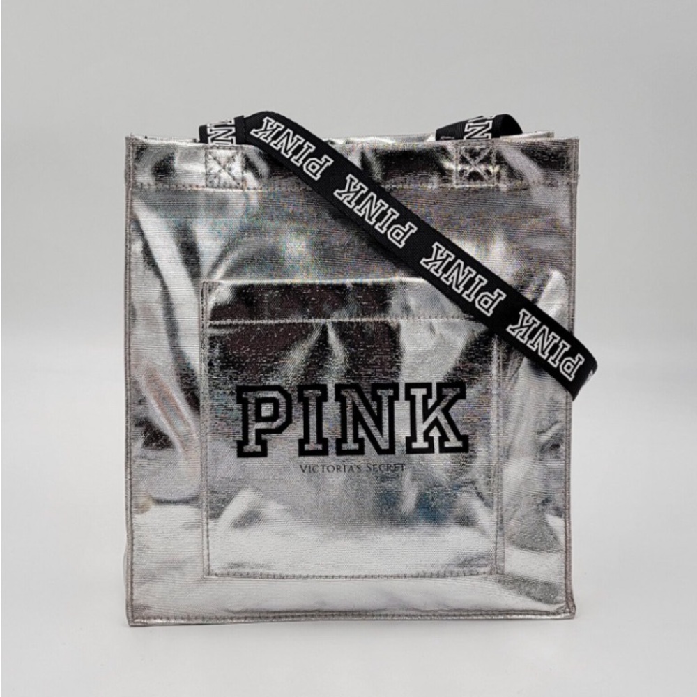Victoria’s Secret PINK Silver Metallic Mini Tote